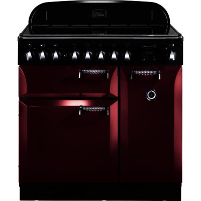 Rangemaster Elan 90cm Electric Induction 101180 Range Cooker in Cranberry
